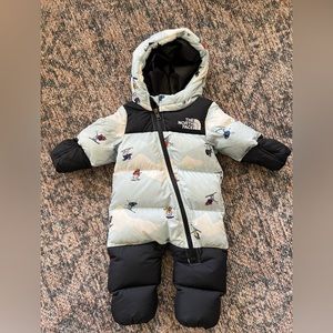 North Face DOWN 3-6 Months Baby Snowsuit 1996 Retro Nuptse One-Piece